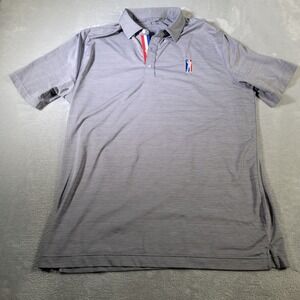 USAG Shirt Mens XXL Heather Gray Golf Polo Short Sleeve Performance Logo Fun
